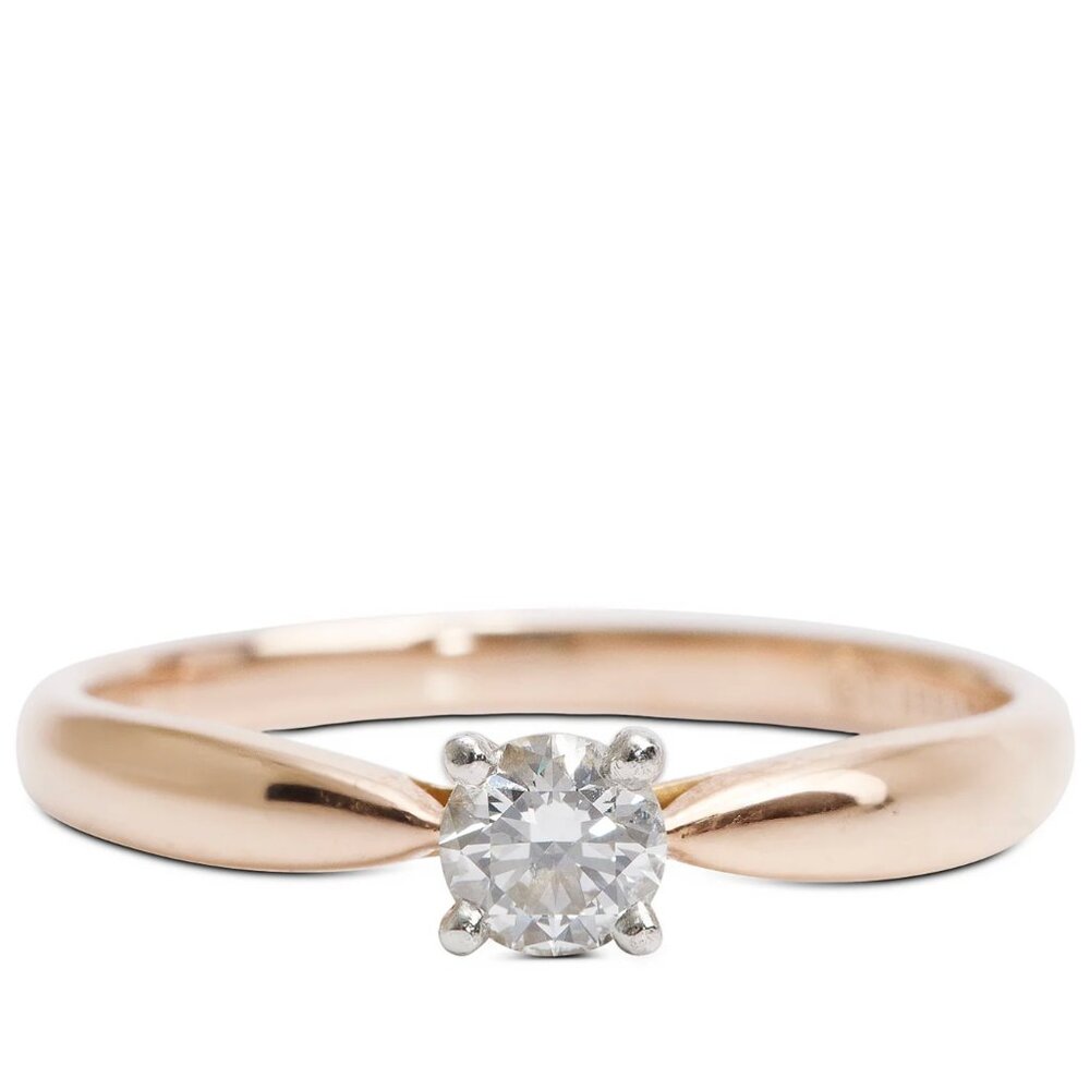 ON HOLD --- Tiffany & Co. 18k Rose Gold & Platinum Diamond Harmony Ring Size 7.5
